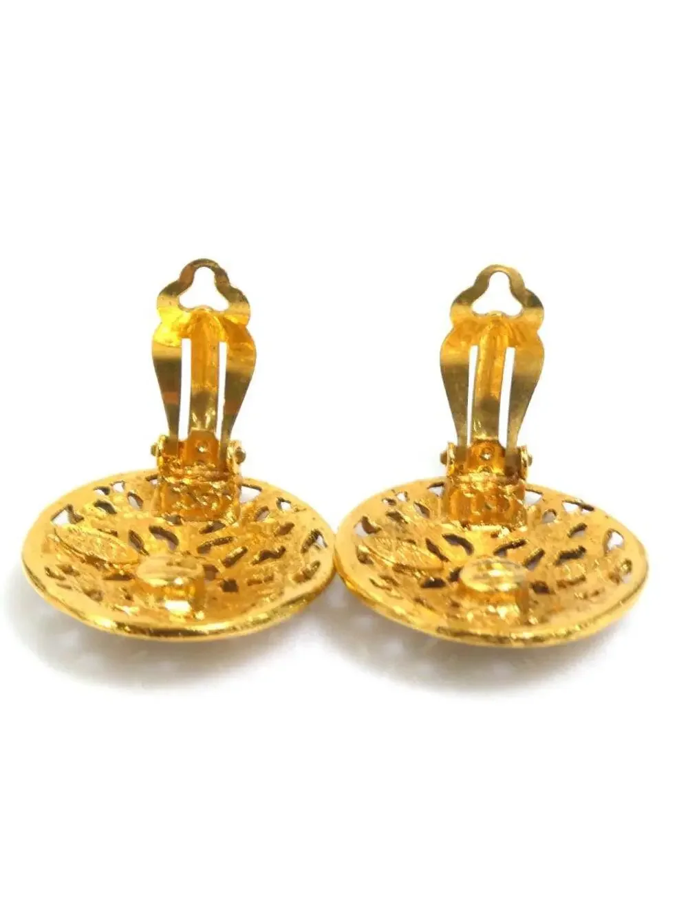 Auth Chanel Cc Logo Earrings Gold Metal #339542C31B